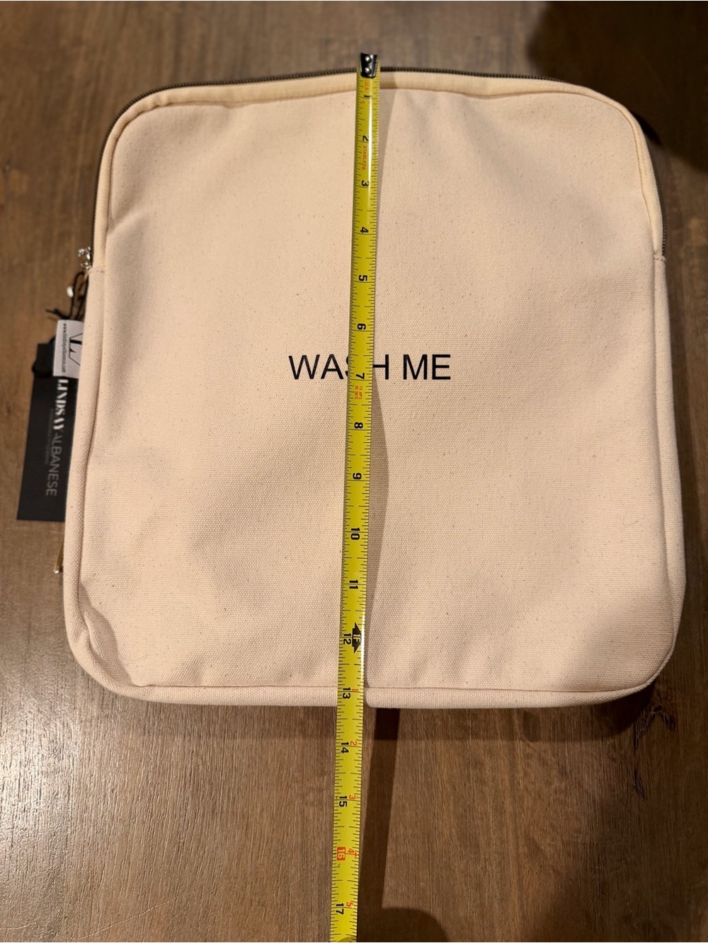 Extended Travel Laundry Bag / One side Wear Me & One side Wash Me - Cream Canvas - Picture 5 of 5